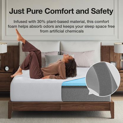 Novilla 14-Inch Full Memory Foam Mattress - Cooling Gel Foam for Pressure Relief | CertiPUR-US Certified
