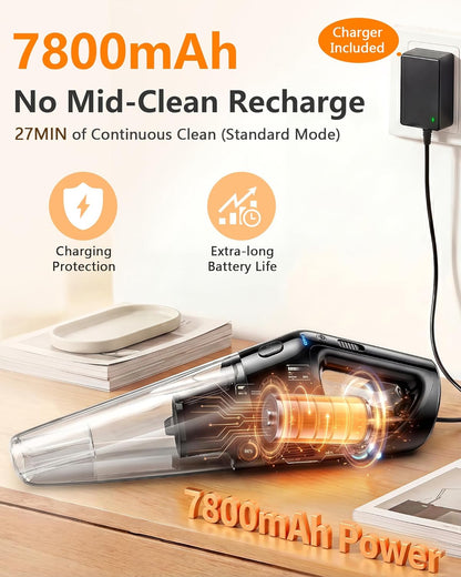 PowerSpeed CleanView Portable Handheld Vacuum - 16000Pa Suction Power | 1000mL Dust Cup & LED Light