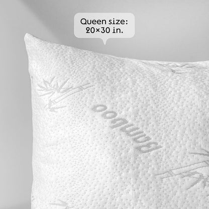 Niagara Sleep Solution Cloud-Like Pillow Protectors - Breathable Cooling Zipper Covers | Queen Size, 2-Pack (White)
