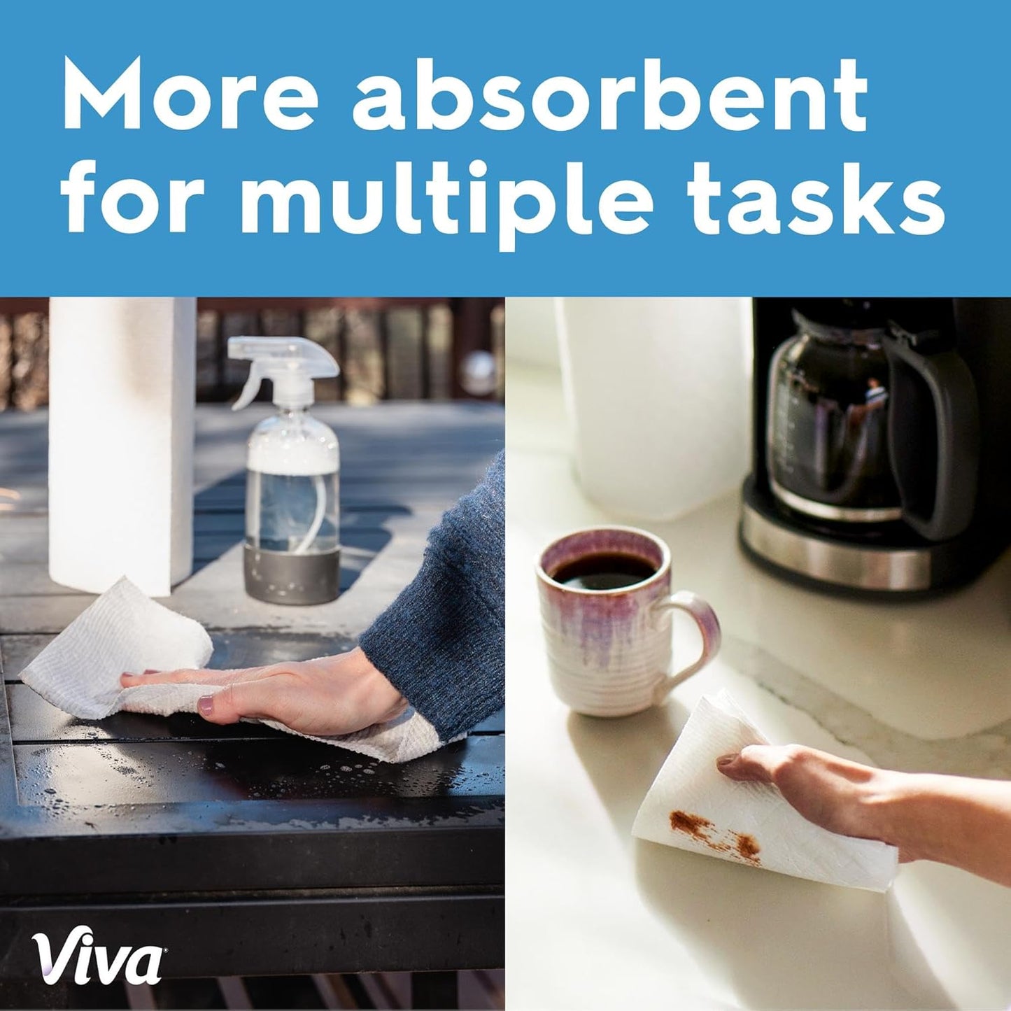 Viva Multi-Surface Cloth Paper Towels - Choose-A-Sheet Size, 3 Double Rolls, 110 Sheets Each