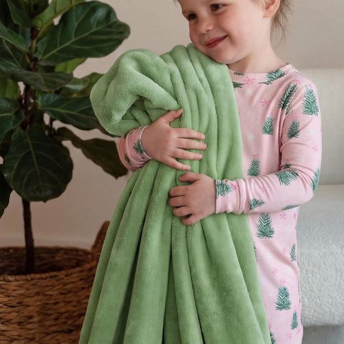 Bedsure GentleSoft Green Fleece Blanket - Soft, Lightweight Plush Queen Size, Emerald, 90x90 Inches