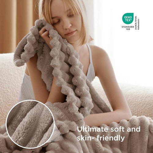 Bedsure GentleSoft Light Brown Throw Blanket - Cozy Fleece Couch Blanket, 50x60 Inches