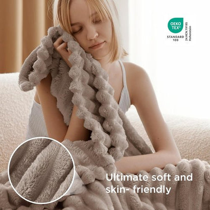 Bedsure GentleSoft Throw Blanket - Cozy Light Brown Fleece for Couch | Perfect 50x60 Inches Size