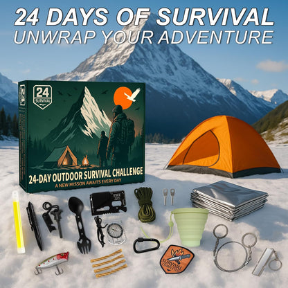Survival Advent Calendar 2026 - 24-Day Christmas Countdown with Outdoor Survival Kit for Men