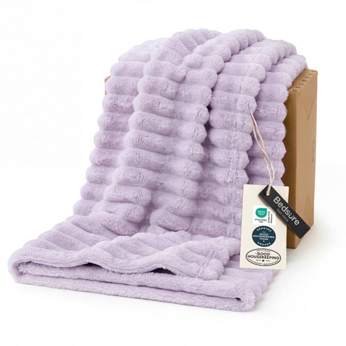 Bedsure GentleSoft Lavender Fog Throw Blanket for Couch - Cozy Soft Blankets for Women, Cute Small Throws for Girls, 50x70 Inches