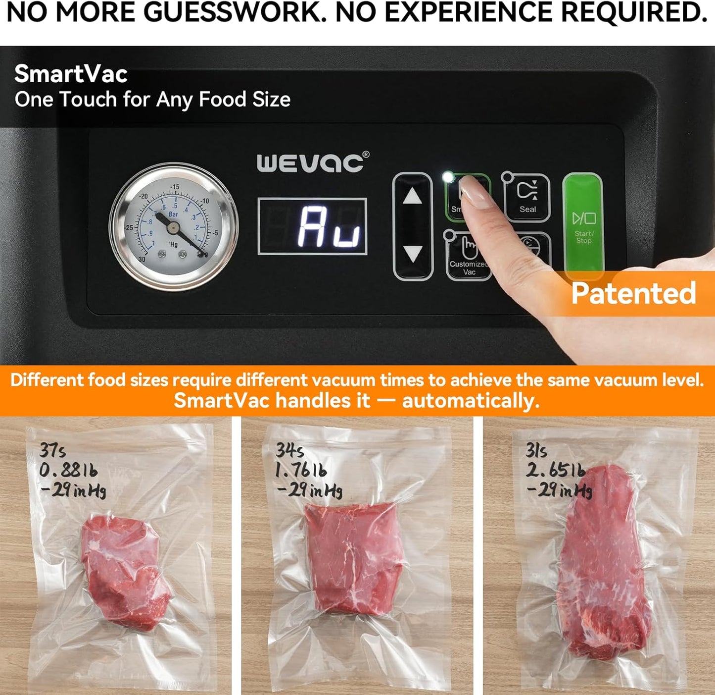 Wevac Chamber Vacuum Sealer - 12” Seal Bar | Commercial-Grade Design for Meats, Liquids & Sous Vide