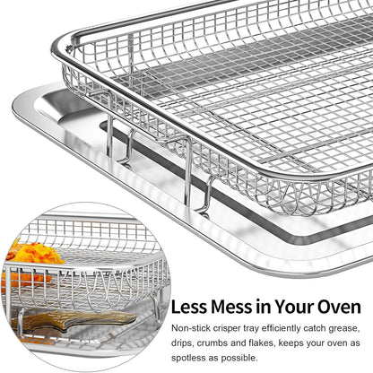 OPENICE Air Fryer Basket Set - Non-Stick Crisper Tray for Baking & Crispy Foods | Large & Medium Sizes