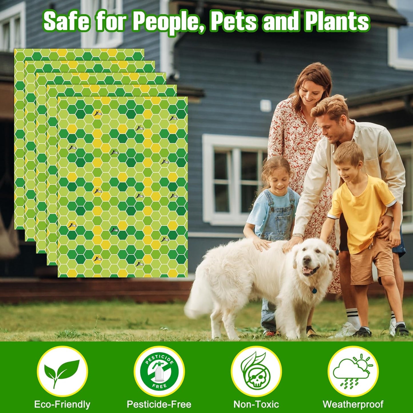 Qualirey Wasp Trap Refills - 20 Pack Super Sticky Replacement Pads for Yellow Jackets | Fits Most Traps, 12 x 8.6 Inch