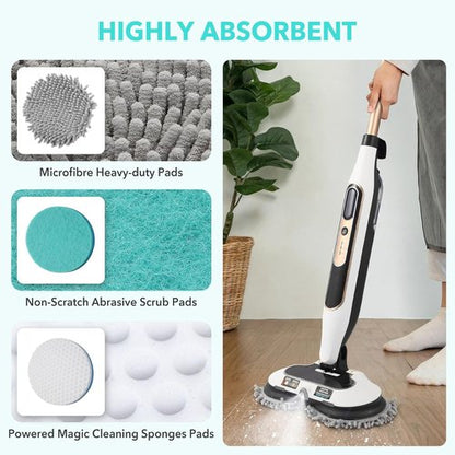 Frescares S7001 Steam Mop Pads - Upgraded All-in-One Cleaning Solution for Hard Floors | 6 Green Pads