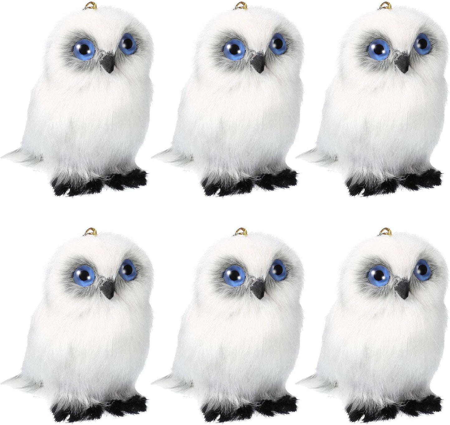 Skylety Mini Stuffed Owl Plush Toy - 3.2 Inch Soft White Hanging Ornament | Perfect for DIY Keychains & Gifts