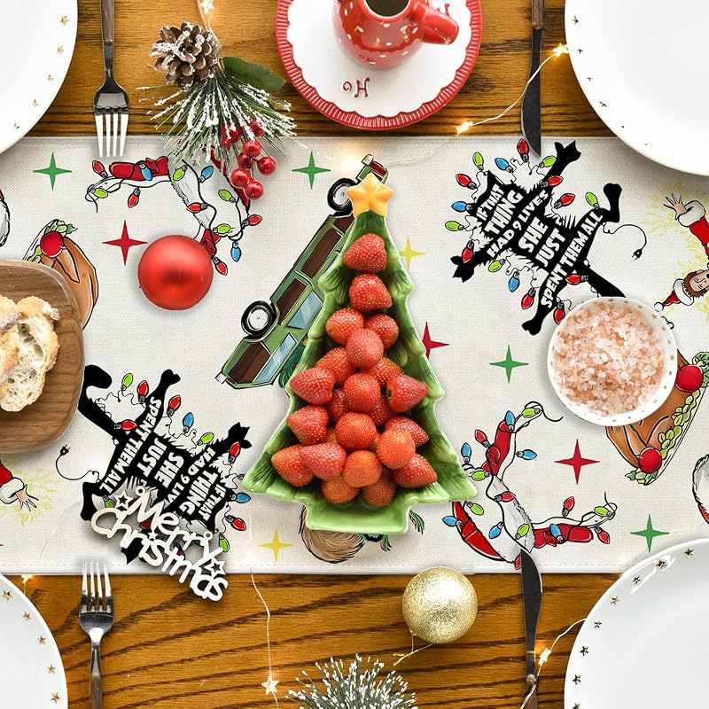 13x108 Inch Linen Table Runner - Christmas Holiday Decor, White (Variation: White+13"x108")