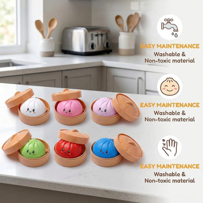 Skiennix Glitter Dumpling Squishy Set - Colorful Sensory Stress Relief | Random Gift Box (2-Pack)