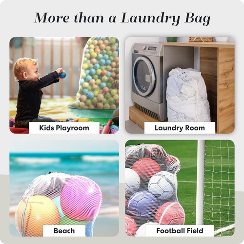 Handy Laundry Mesh Laundry Bag, Extra Large 24" x 36" – Heavy Duty, Machine Washable, Secure Drawstring Closure, Durable Mesh for Delicates, Travel, College Dorm, Storage, White