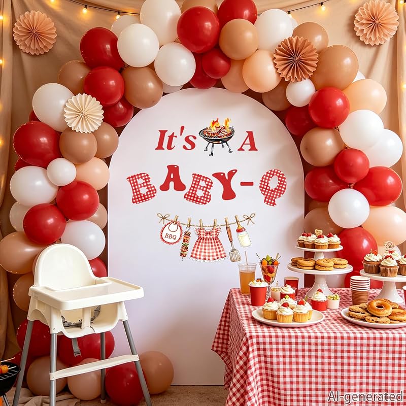 Its a Baby-Q Wall Decal | BBQ Baby Shower Decorations in Red