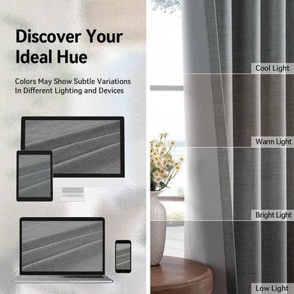 100% Blackout Shield Grey Blackout Curtains - Thermal Insulated Grommet Drapes for Bedroom & Living Room | 50" W x 84" L, 2 Panels