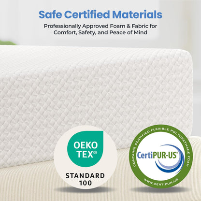 Yaheetech 8 Inch Twin Mattress 3 Foam Layer Cooling Gel Memory Foam Mattresses, Green Tea for Fresher Sleep, Medium Firm, CertiPUR-US Certified, Twin Size Mattress in a Box