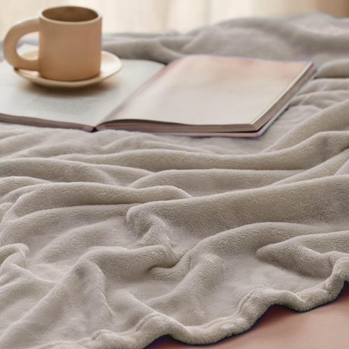 Bedsure GentleSoft Fleece Blanket - Lightweight Plush Cozy Twin Size Oxford Tan, 60x80 Inches