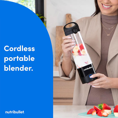 Nutribullet Portable Blender - Cordless 20oz Personal Blender | USB-C Rechargeable, Black