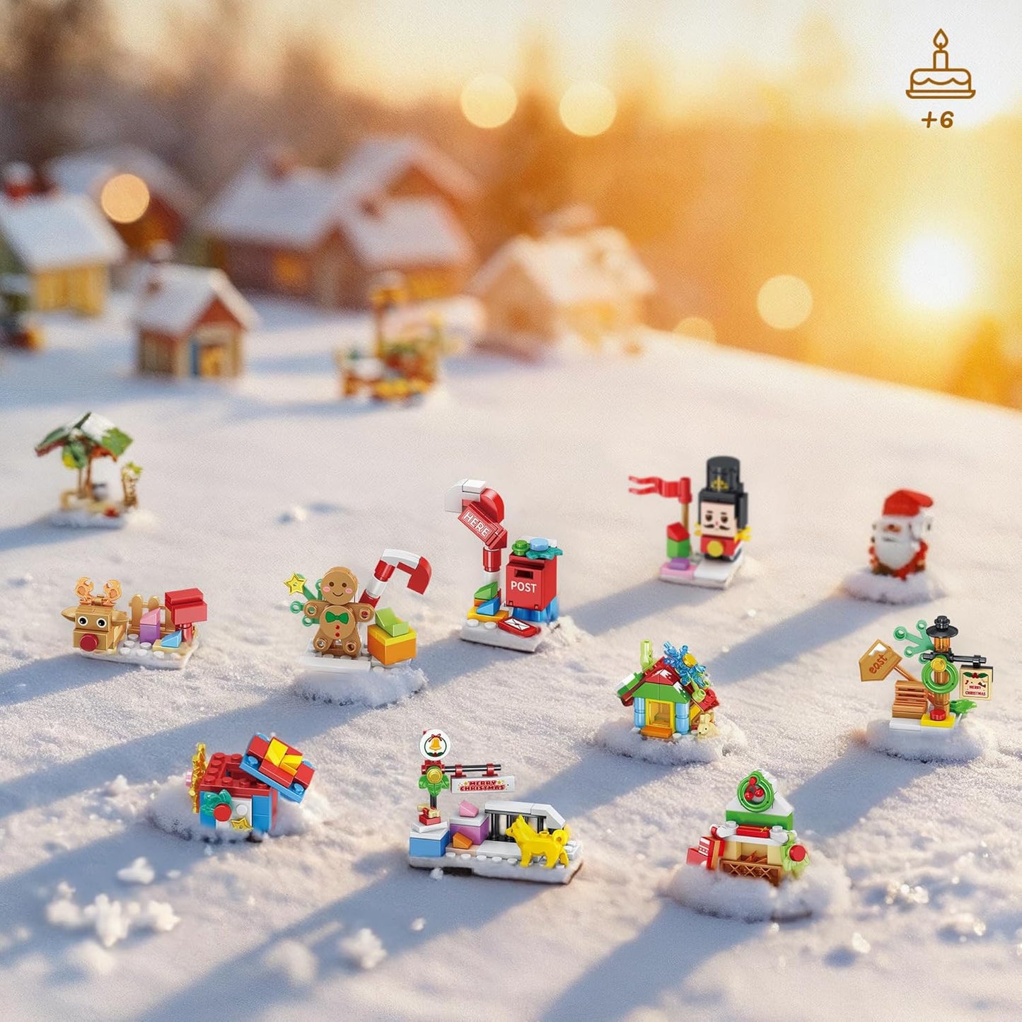 Santa’s Workshop Advent Calendar 2025 - 24-in-1 Holiday Countdown Gift for Kids Ages 6+ | Surprise Figures & Building Blocks