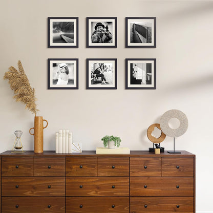 Upsimples 10x10 Picture Frame - Display 8x8 Photos with Mat or 10x10 Without | Black, 1 Pack