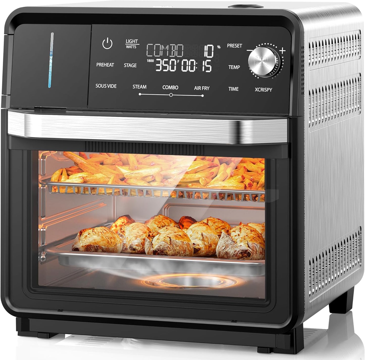 Nuwave Combi Steam Oven - Non-Toxic Stainless Steel Multi-Cooker with Air Fry & Sous Vide | 16 Quarts, 120 Presets