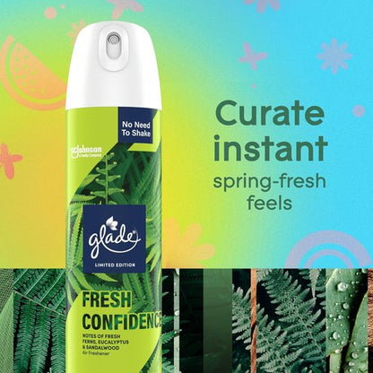 Glade Air Freshener Spray - Fresh Confidence Limited Edition | Essential Oils Infused, 8 oz, Pack of 6