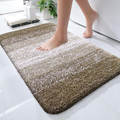 OLANLY Small Bathroom Rugs Mat 24x16, Extra Soft Absorbent Microfiber Bath Rugs, Rubber Backing, Quick Dry, Machine Washable Bath Mat for Bathroom Floor, Tub and Shower, Home Decor Accessories, Coffee