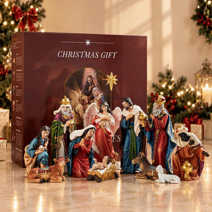 Nativity Sets for Christmas Indoor 13-Piece Display, 5.9 Inch - Variation: 5.9inch
