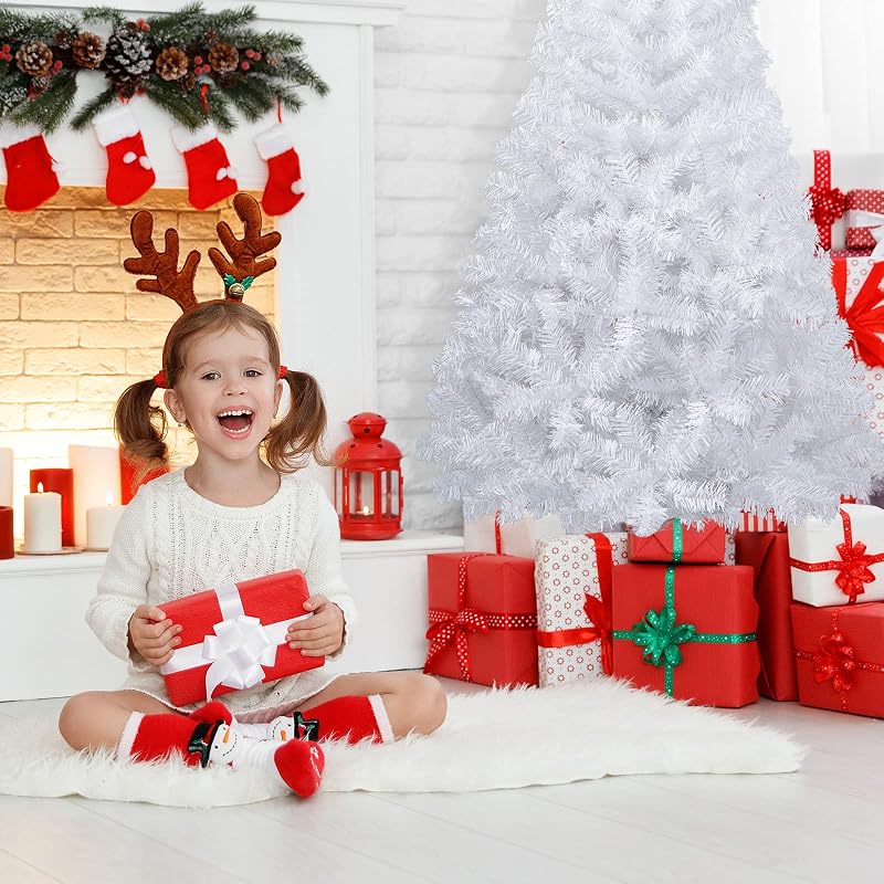 Costway 5ft Artificial PVC Christmas Tree with Stand - Indoor/Outdoor, White - Variation of THIS listing