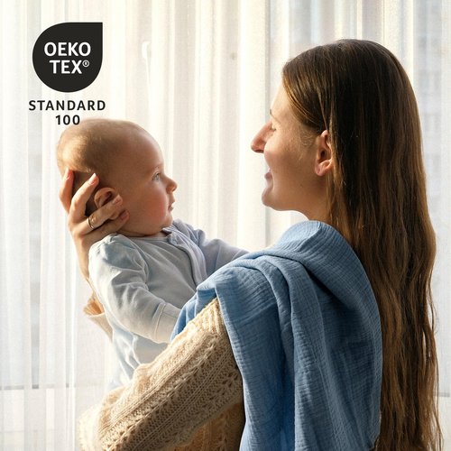 Muslin Receiving Blankets, Neutral Blanket Swaddling for Newborn Boys and Girls, 5 Pack Breathable and Skin-Friendly Swaddle Wrap for Infant Baby (Graceful Colors)