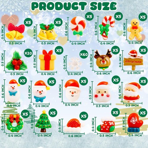 Hiawbon Christmas Miniature Figurines Set - 170 Assorted Resin Ornaments for Fairy Garden Decor