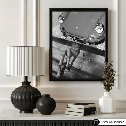 Poster Master Classic Car Poster - Sexy Mechanic Print for Car Enthusiasts - 8x10 Unframed Wall Art