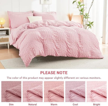 HYMOKEGE Pink Full Size Comforter Set - 7-Piece All-Season Luxury Bedding Collection