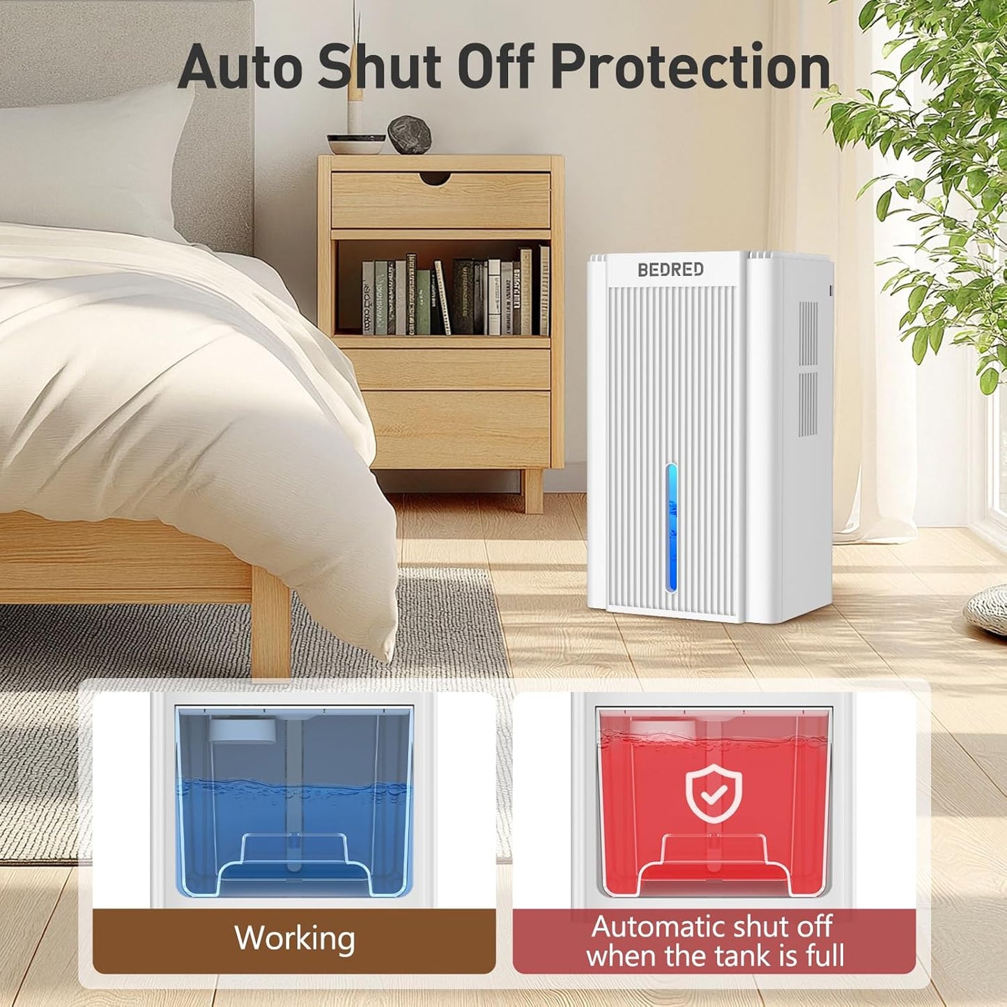 Dehumidifier 95OZ by [Brand Name] - Quiet 1000 Sq.Ft Home Solution with Auto Shut Off & 7 Color Ambient Light | Ideal for Living Room, Bedroom, Basement