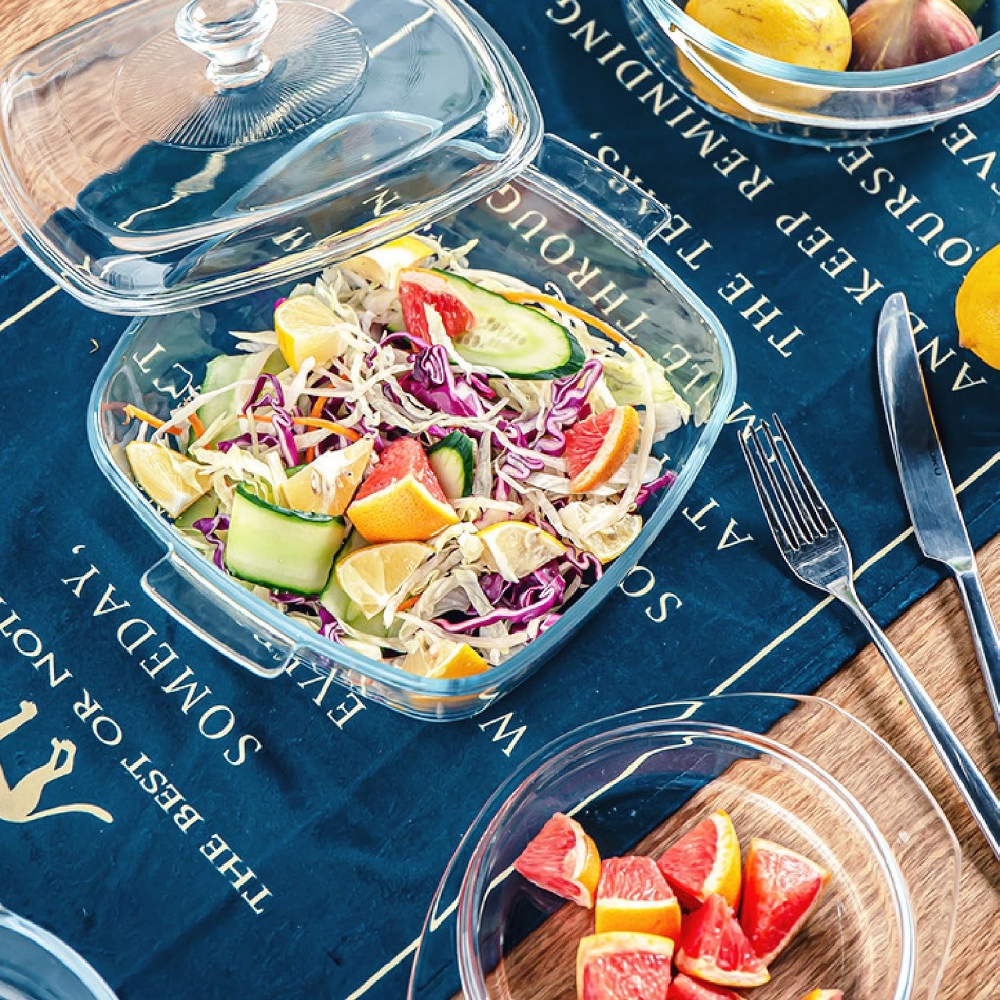 Skiennix Small Tempered Glass Casserole Dish - Oven Safe with Lid | 0.8L Clear Microwave Baking Dish