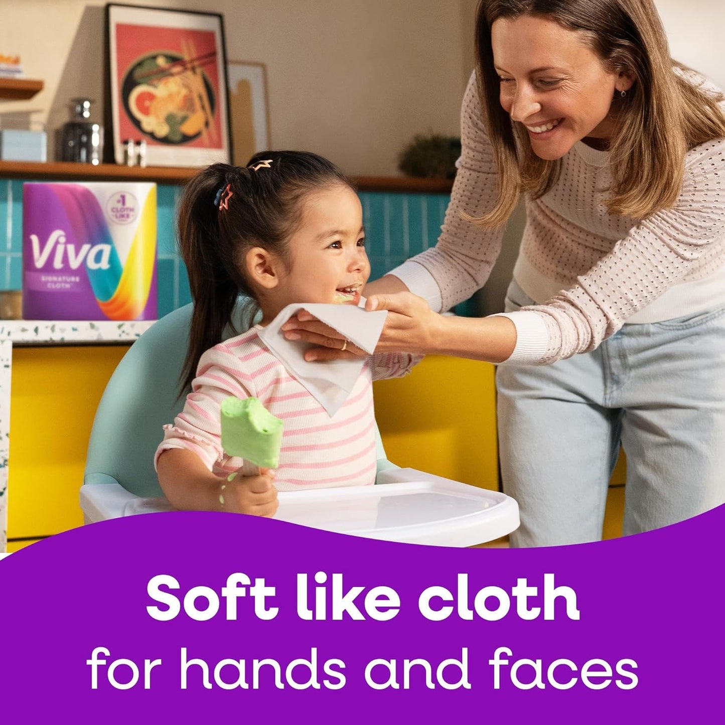 Viva Signature Cloth Paper Towels - Task Size | 2 Family Triple Rolls, 141 Sheets Each