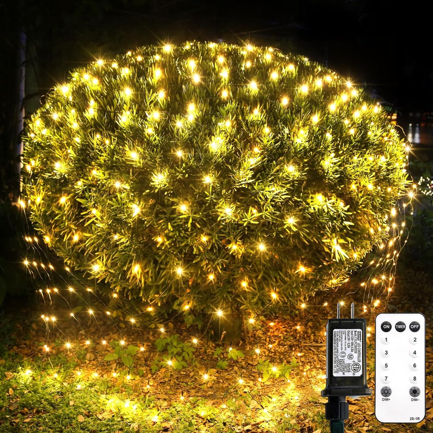 Suddus 360 LED Christmas Net Lights - Waterproof Connectable Green Wire for Outdoor Decoration | 12ft x 5ft