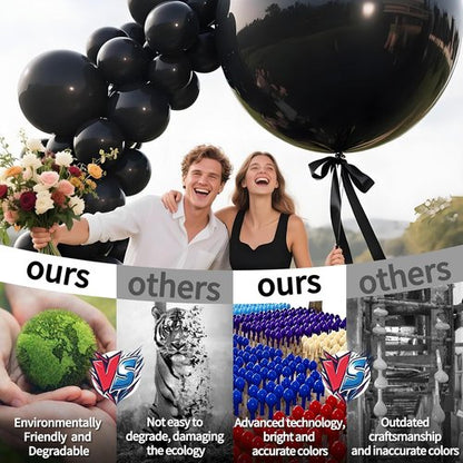 LEEZZIZZ 36-Inch Giant Balloons - 9 Pack Jumbo Latex Balloons for Kids' Birthday Party Decorations