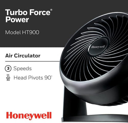 Honeywell HT-900 TurboForce Air Circulator Fan - Compact Black Design | 4-Pack for Efficient Cooling