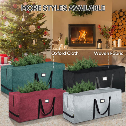 BALEINE Christmas Tree Storage Bag - Heavy Duty Extra Large with Reinforced Handles & Dual Zippers | 7.5 ft Transparent