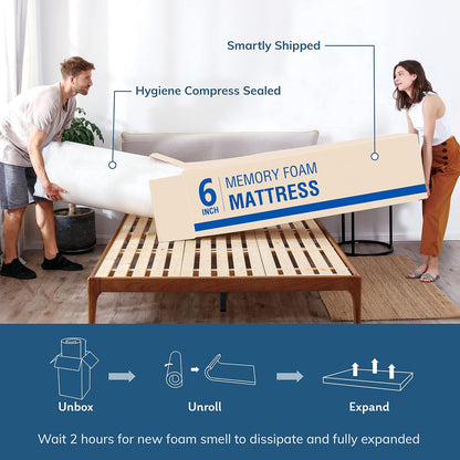 MLILY EGO Twin Mattress - Green Tea Memory Foam with Cooling Gel | Fiberglass-Free & CertiPUR-US Certified