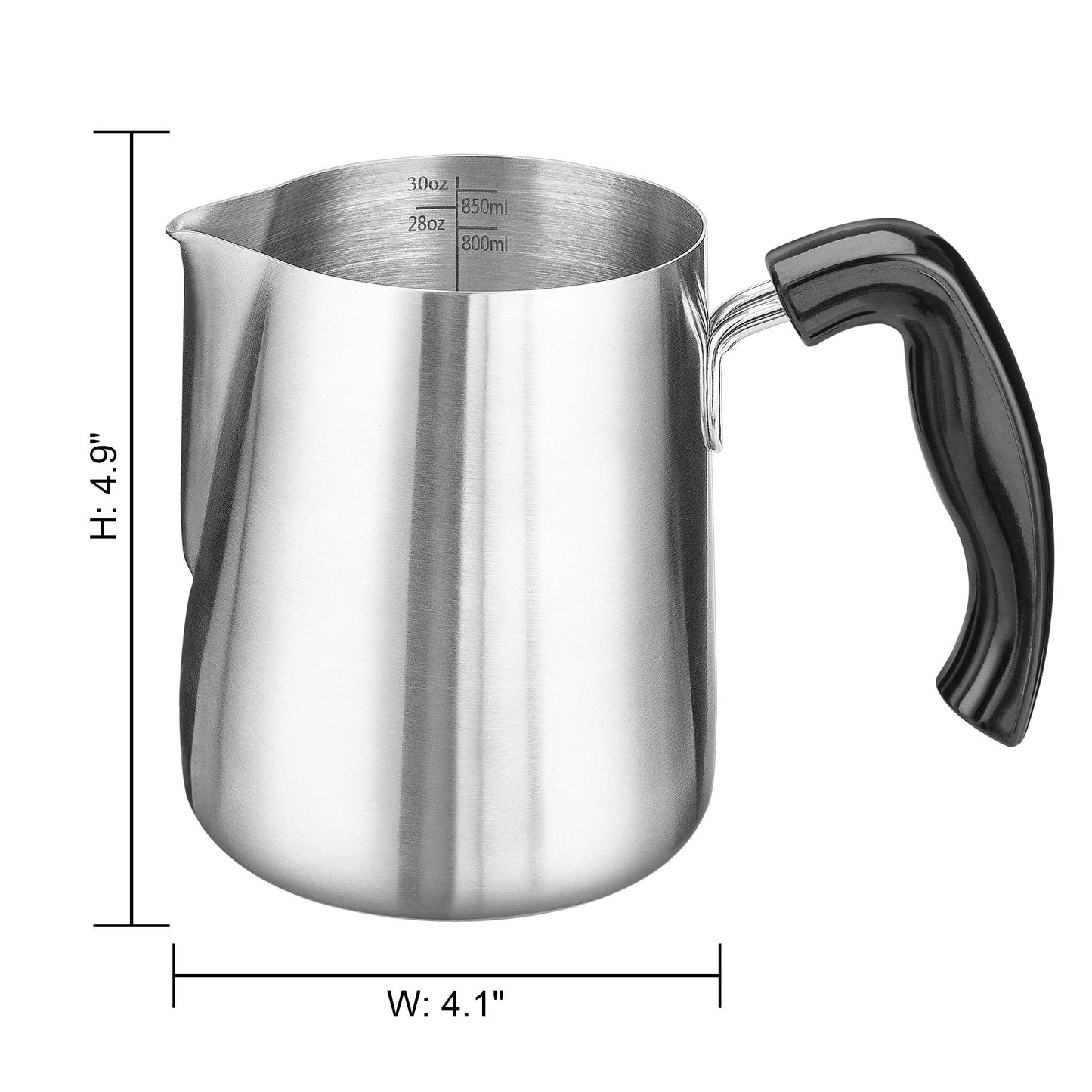 Milk Frothing Pitcher 30oz, ENLOY Stainless Steel Espresso Steaming Pitcher 30oz/900ml, Espresso Machine Accessories, Milk Frother, Milk Coffee Cappuccino Latte Art