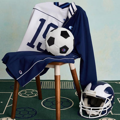 Champion Soccer Plush Pillow Ball - 12" Round, Black/White (Variation: Soccer)