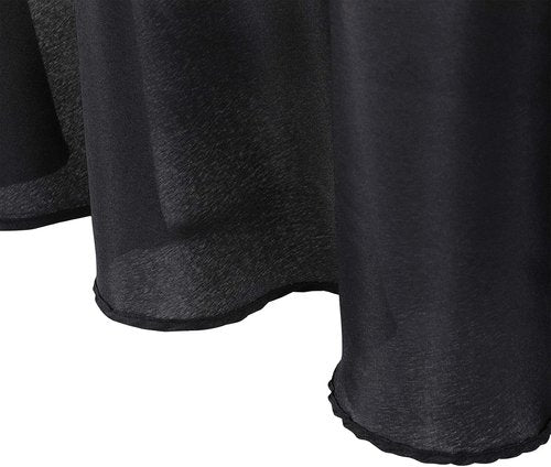 Ascoza 70-Inch Black Round Tablecloth - Durable Polyester for Weddings, Banquets & Parties