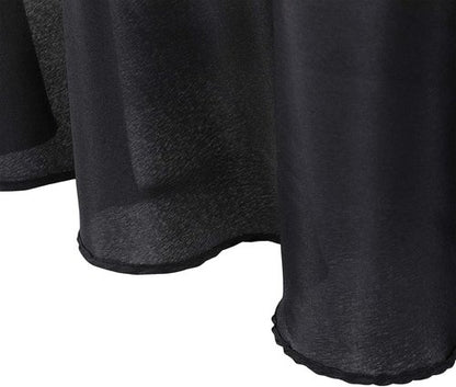 Ascoza 70-Inch Black Round Tablecloth - Durable Polyester for Weddings, Banquets & Parties