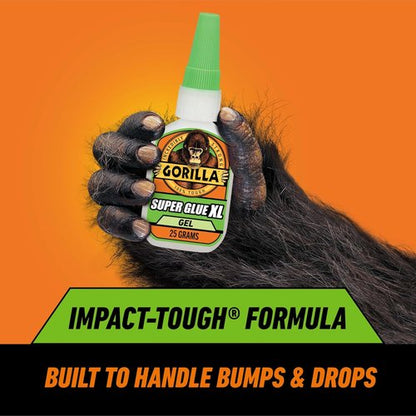Gorilla Super Glue Gel XL - Clear 25g | Fast-Setting, No-Drip Control for Precise Repairs