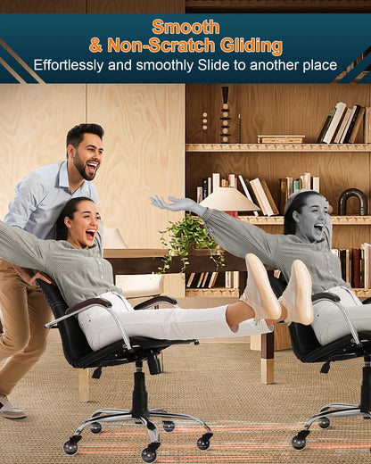 RidRed Office Chair Wheels - Heavy-Duty 3 Inch Rubber Casters - Universal Fit, Noise-Free, Ideal for All Floors (Set of 5)