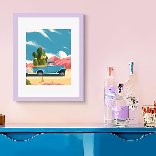 upsimples 11x14 Picture Frame, Display Pictures 8x10 with Mat or 11 x 14 Without, Wall Hanging Photo Frames, Purple, 1 Pack