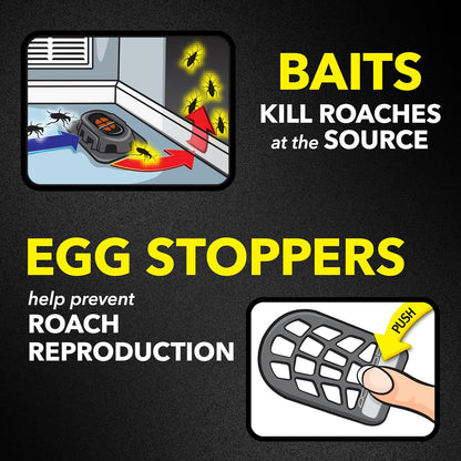 Raid Roach Killer Baits - Effective Pest Control with Egg Stoppers | 12 Count