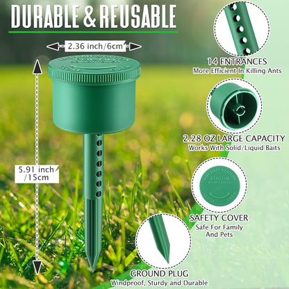 Qualirey Ant Bait Stations - Reusable Multi-Surface Ant Control | 2 Pack for Effective Home & Outdoor Use